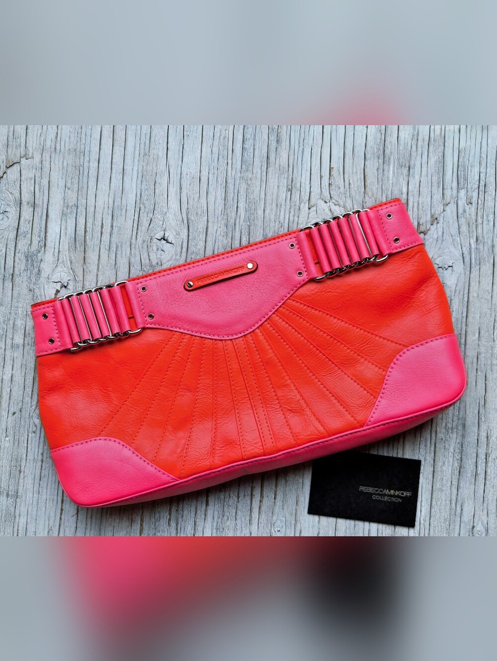 RARE 🧡🩷 Rebecca Minkoff Leather Park Avenue Clutch